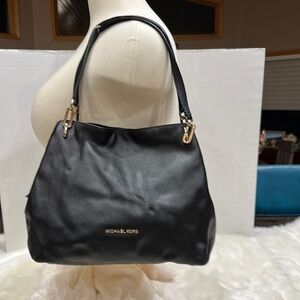 Michael Kors shoulder bag, black, three large compartments, three small